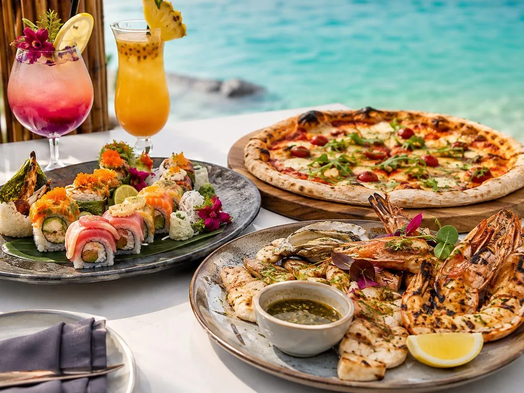 Sharing plates and sushi ordered against the food-and-drink credit